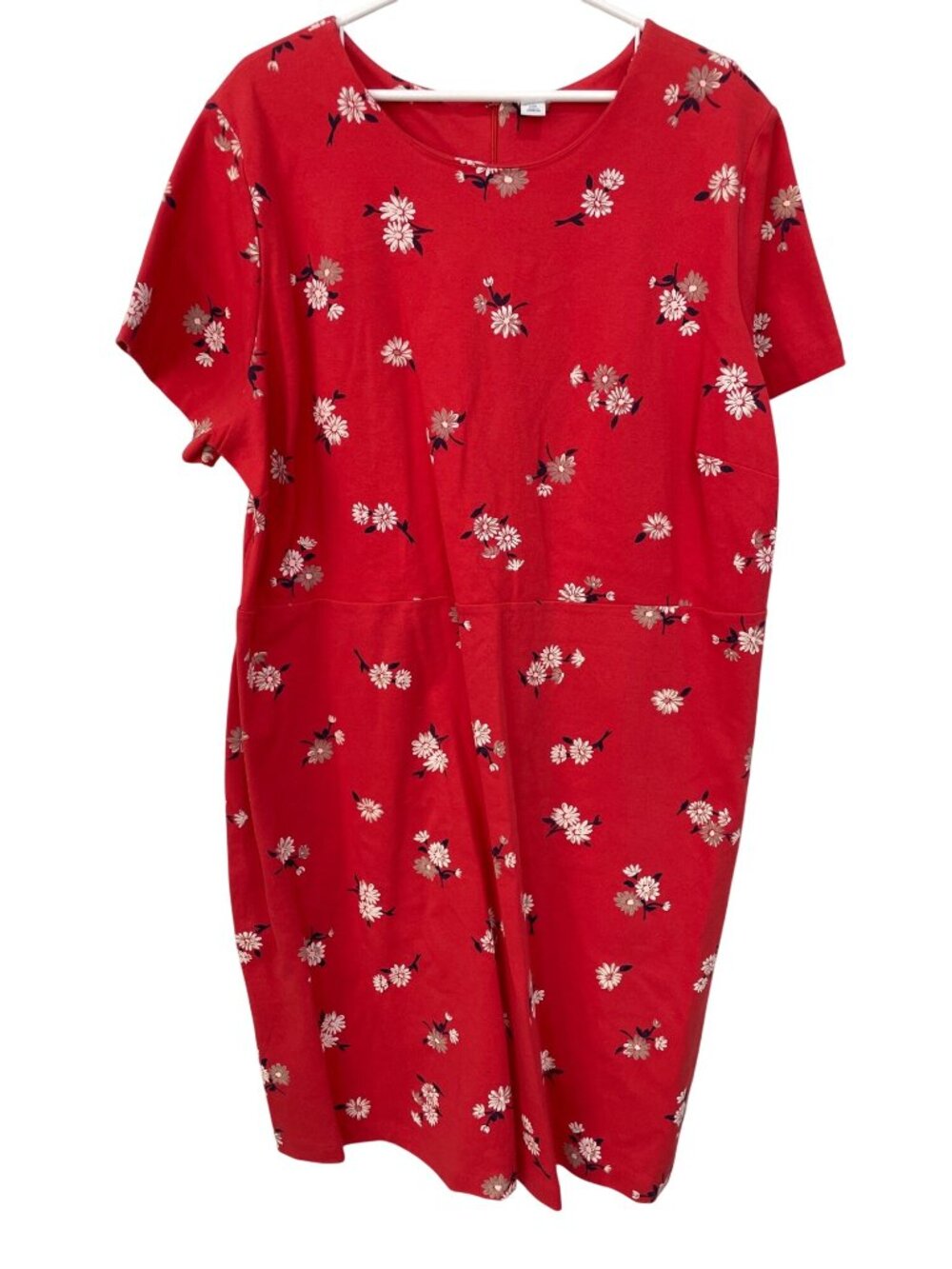 Old Navy Sheath Dress Plus Size 3X Plus Floral Short Sleeve Knee Length Red NEW